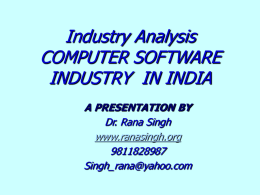COMPUTER SOFTWARE INDUSTRY IN INDIA