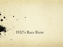 1920’s Race Riots - Streetsboro City Schools