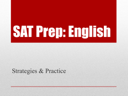 SAT Prep: English - Greer Middle College Charter