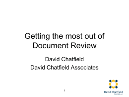 Getting the most out of Document Review