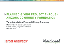 Planned giving project through Arizona community foundation