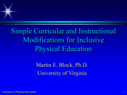 Simple Curricular and Instructional Modifications for