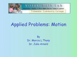 Motion Problems - TCC: Tidewater Community College