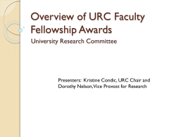 Overview of URC Faculty Research Awards