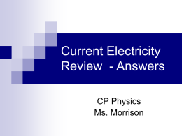 Current Electricity Review