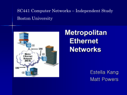 Metro Ethernet Networks