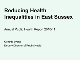 Reducing Health Inequalities