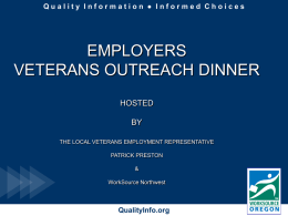 EMPLOYERS VETERANS OUTREACH DINNER HOSTED BY THE …