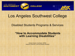 Los Angeles Southwest College DSPS