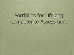 Portfolios for Lifelong Competence Assessment