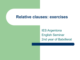 Relative clauses: exercises