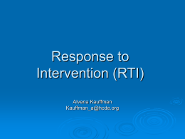 Response to Intervention (RTI)