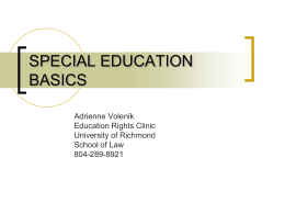 SPECIAL EDUCATION BASICS - Henrico County Public Schools