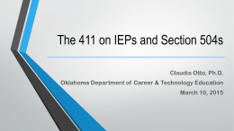 The 411 on IEPs and Section 504s