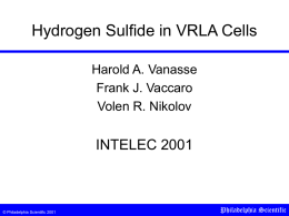 H2S in VRLA Cells - Philadelphia Scientific | industrial