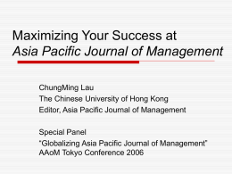 Asia Pacific Journal of Management