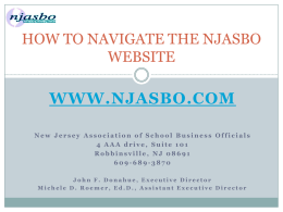 HOW TO NAVIGATE THE NJASBO WEBSITE