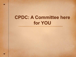 CPDC: What you need to know