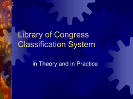 Library of Congress Classification System