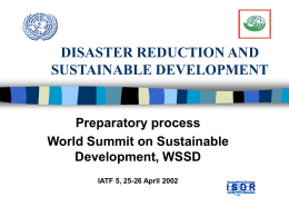 NATURAL DISASTERS AND SUSTAINABLE DEVELOPMENT