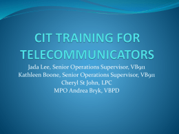 CIT TRAINING FOR TELECOMMUNICATORS