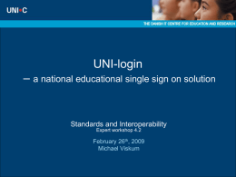 UNI-Login - a national single sign on solution