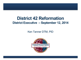 LGM Report - District 42 Toastmasters