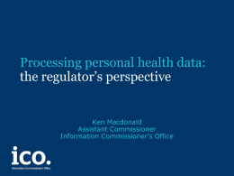 Processing personal health data: the regulator’s perspective
