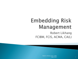 Embedding Risk Management - Welcome to Chartered