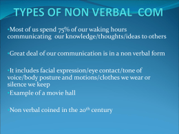TYPES OF NON VERBAL COM