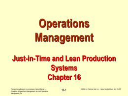 Operations Management Just-in-Time and Lean Production