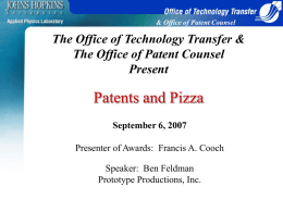 Patents and Pizza - Applied Physics Laboratory