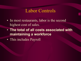 Labor Controls - Chef Nick Boland