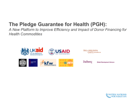 The Pledge Guarantee for Health (PGH): A New Platform to
