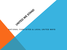 United We Stand: National Fund Sites and Local United Ways