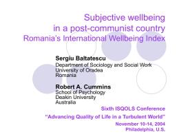 Subjective wellbeing in a postcommunist country