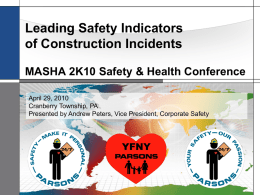 Leading Safety Indicators of Construction IncidentsMASHA