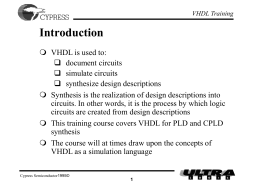 Cypress Semiconductor VHDL Training