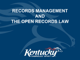 WHAT IS RECORDS MANAGEMENT?