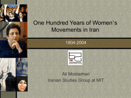 One Hundred Years of Women’s Movements in Iran