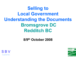 Selling to Local Government Redditch BC