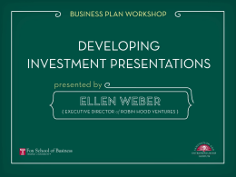 Creating a Compelling and Persuasive Investor Presentation