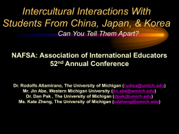 Intercultural Interactions With Students From China, Japan