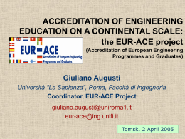 ACCREDITATION OF ENGINEERING EDUCATION IN EUROPE …