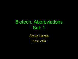 Biotech. Abbreviations Set: 1