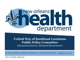 Public Health Agenda - United Way of Southeast Louisiana