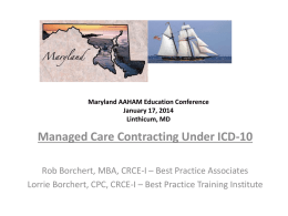 Managed Care Contracting Under ICD-10