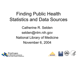Finding Public Health Statistics and Data Sources