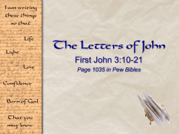 John’s Letters - Baptist Start