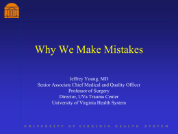 Why We Make Mistakes - University of Kentucky